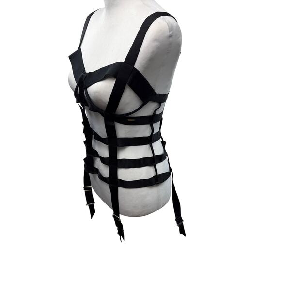 BlueBella Silchester Basque Cage Harness Corset Bustier Size 34C Stretchy - Picture 3 of 11